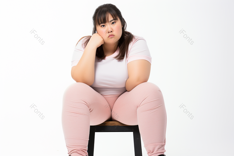 胖女孩坐着思考,高清,摄影图,摄影图片,图片大全,摄影图免费下载
